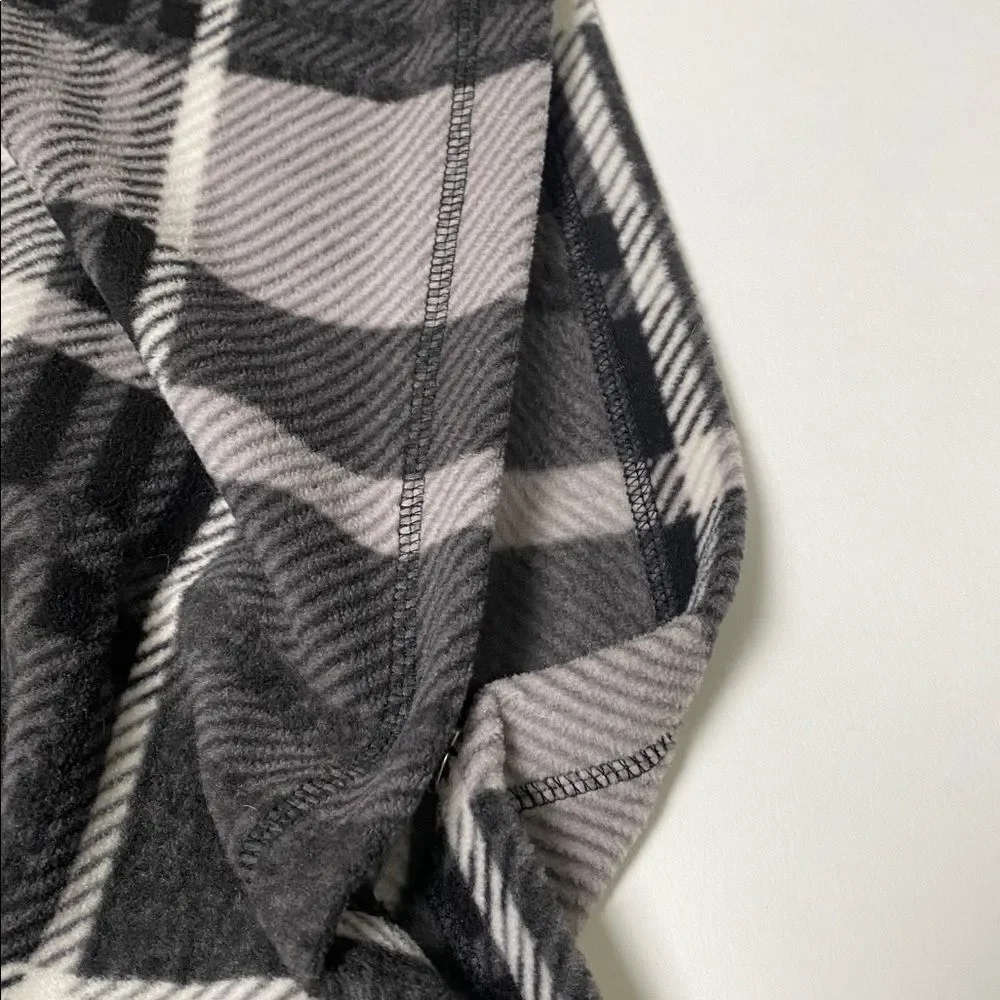 Cuddl Duds Plaid Sherpa Trim Cardigan Wrap S/M Buffalo Check Cozy Lounge Layer